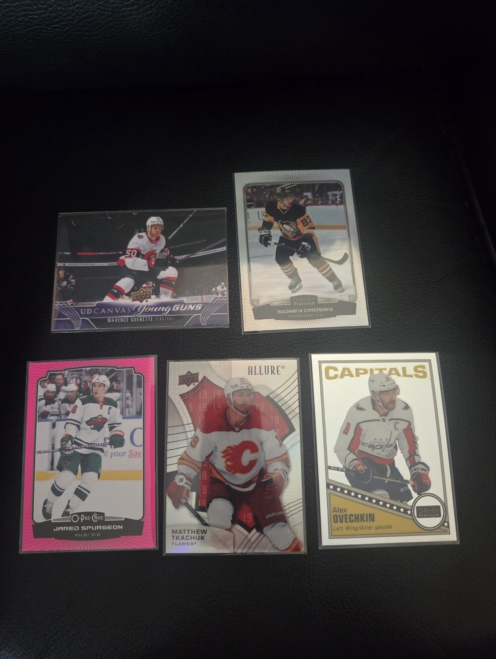 Upper Deck & O-Pee-Chee NHL Trading Card lot of 5 ,Crosby,Ovechkin,Tkachuk etc